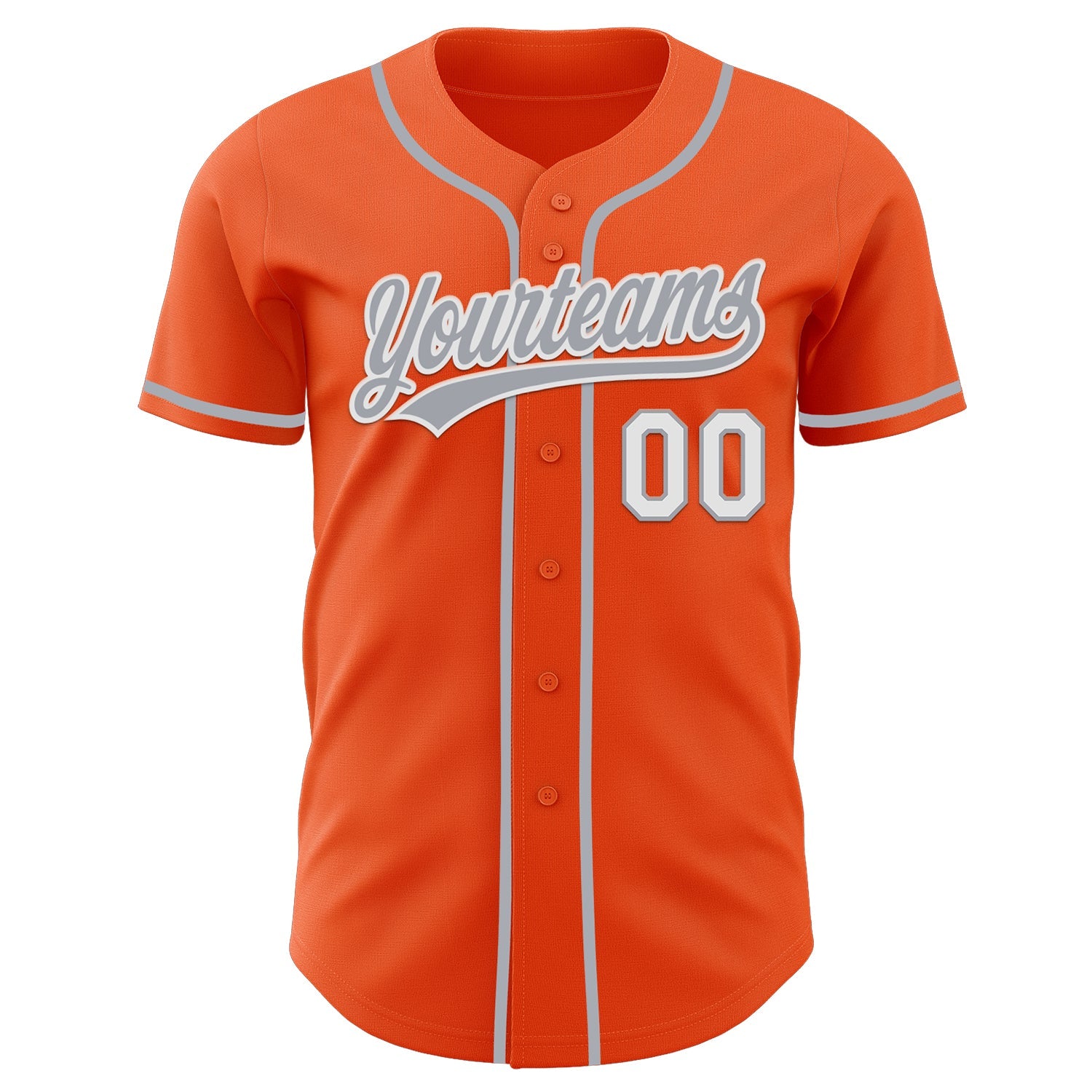 Custom Orange Gray-White Authentic Baseball Jersey view 2