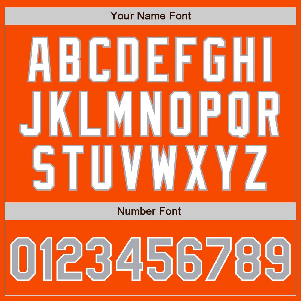 Custom Orange Gray-White Authentic Baseball Jersey view 5