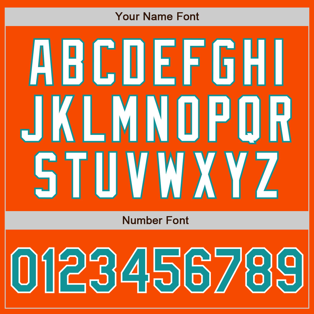 Custom Orange Teal-White Authentic Baseball Jersey view 5