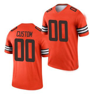 Custom C.Browns Orange ACTIVE PLAYER Custom Inverted Legend Football Jersey American Jerseys Stitched American Football Jerseys - Main View