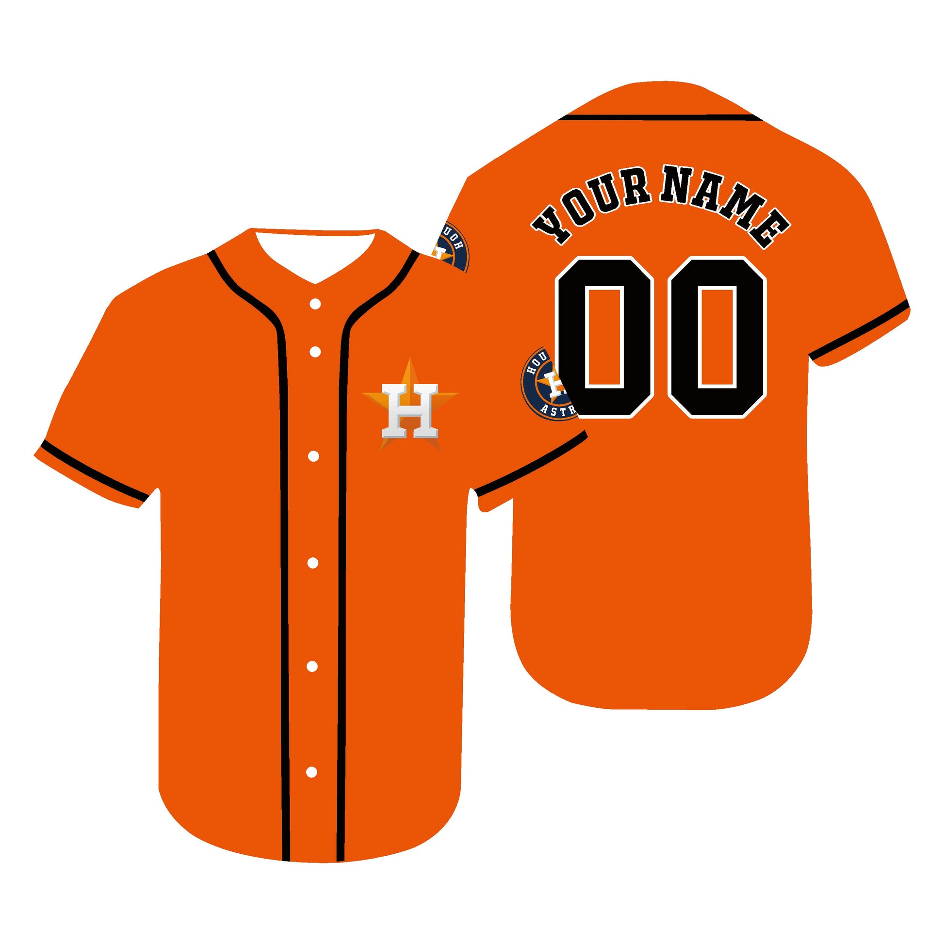 Custom Houston Astros Jerseys Baseball Orange Personalized Jersey Stitched Letter And Numbers For Men Women Youth Birthday Gift - Main View