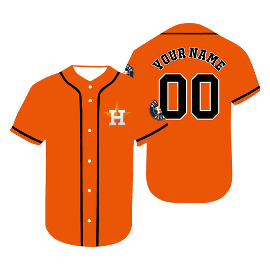 Custom Houston Astros Jerseys Baseball Orange Personalized Jersey Stitched Letter And Numbers For Men Women Youth Birthday Gift - Main View