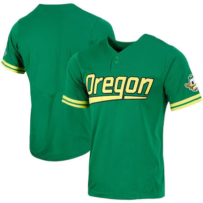 O.Ducks Replica Two-Button Baseball Jersey Green Stitched American College Jerseys - Main View