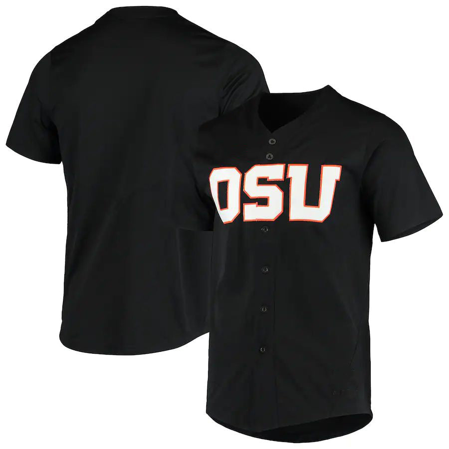 O.State Beavers Vapor Untouchable Elite Replica Full-Button Baseball Jersey Black Stitched American College Jerseys - Main View