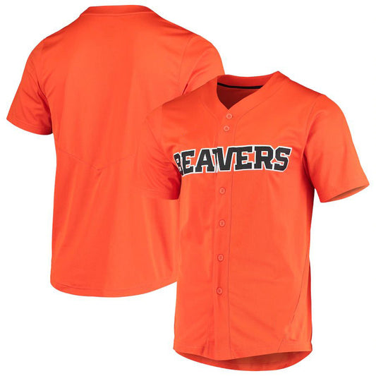 O.State Beavers Vapor Untouchable Elite Replica Full-Button Baseball Jersey Orange Stitched American College Jerseys - Main View