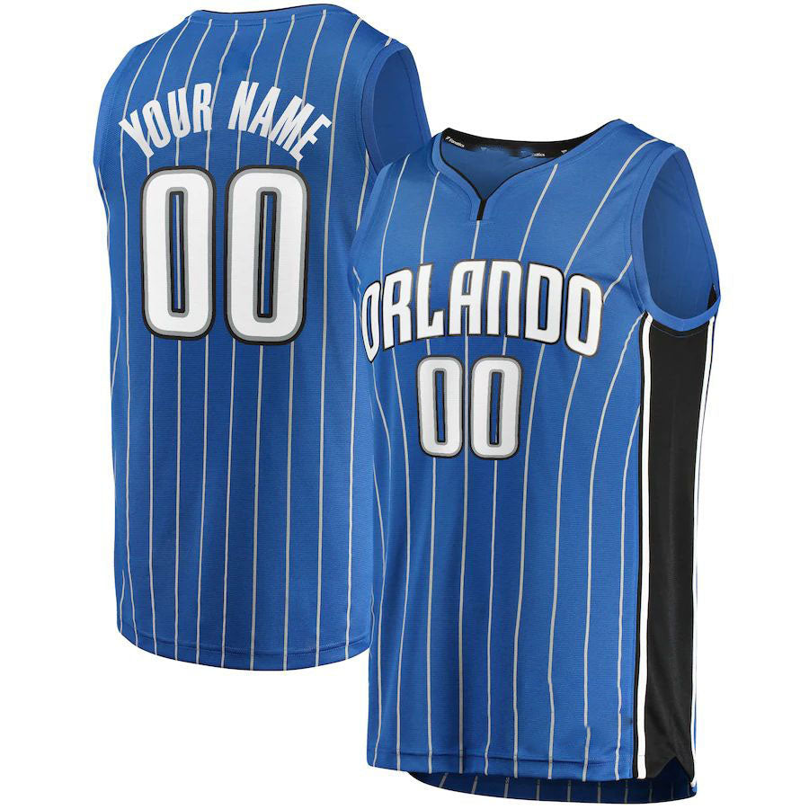 Custom O.Magic Fanatics Branded  Fast Break Replica Jersey Blue Icon Edition Stitched Basketball Jersey - Main View