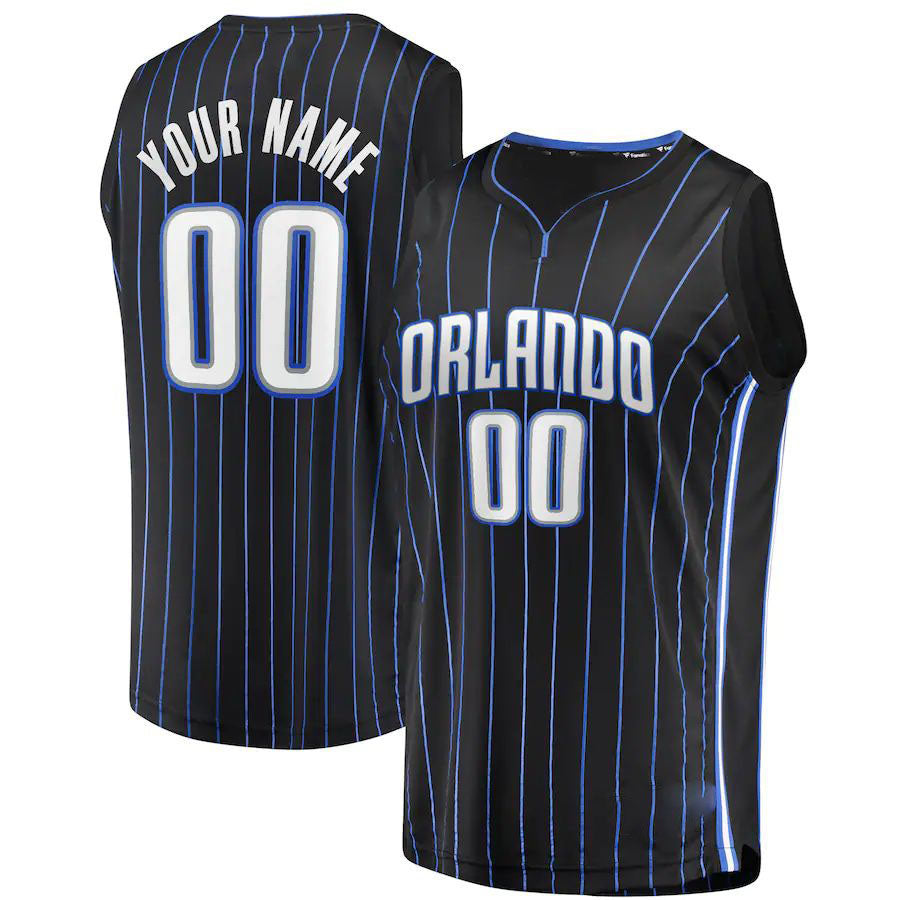 Custom O.Magic Fanatics Branded  Fast Break Replica Jersey Black  Icon Edition Stitched Basketball Jersey - Main View