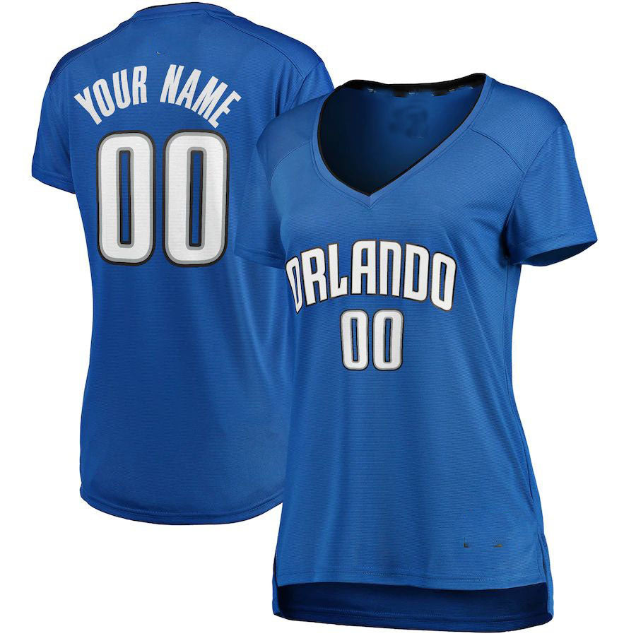 Custom O.Magic Fanatics Branded Women's Fast Break  Jersey  Blue Icon Edition Stitched Basketball Jersey - Main View
