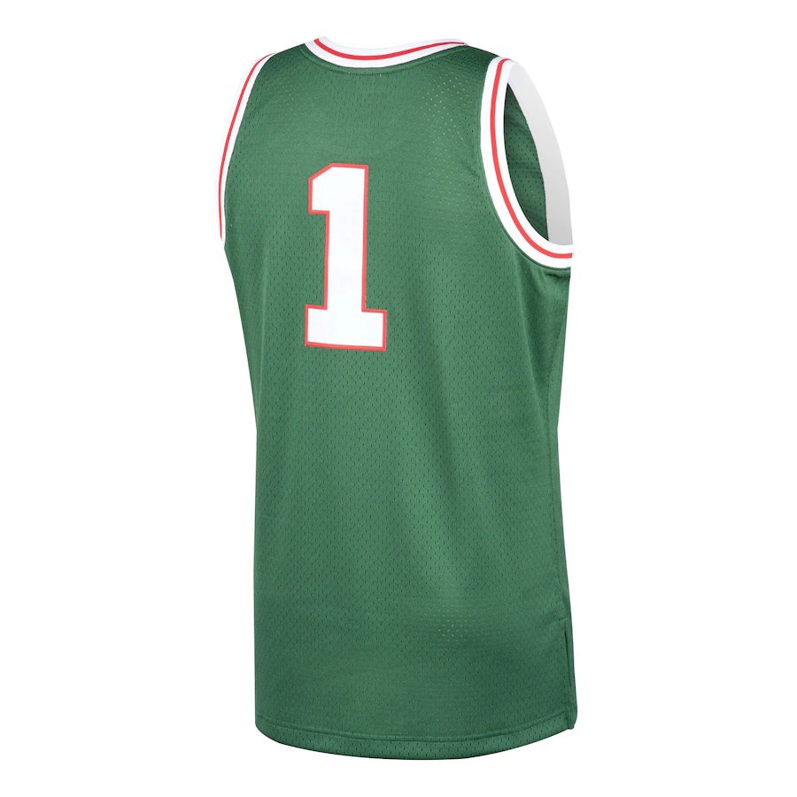 M.Bucks #1 Oscar Robertson Mitchell & Ness 1970-71 Hardwood Classics Swingman Jersey Green Stitched American Basketball Jersey - Main View