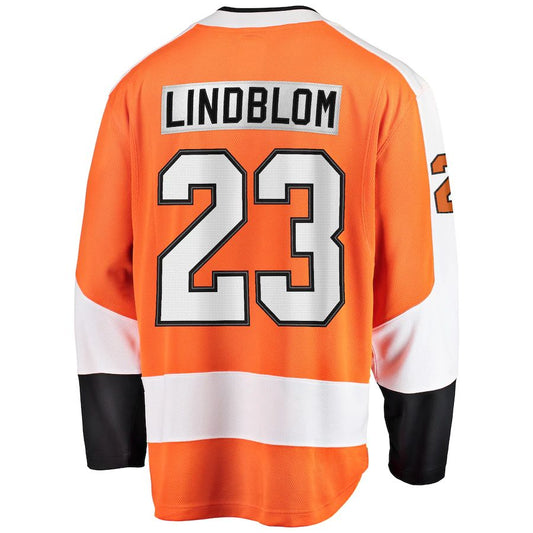 P.Flyers #23 Oskar Lindblom Fanatics Branded Team Color Breakaway Player Jersey  Orange Stitched American Hockey Jerseys - Main View