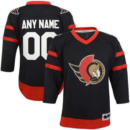 Custom O.Senators Home Replica Jersey Black Stitched American Hockey Jerseys - Main View
