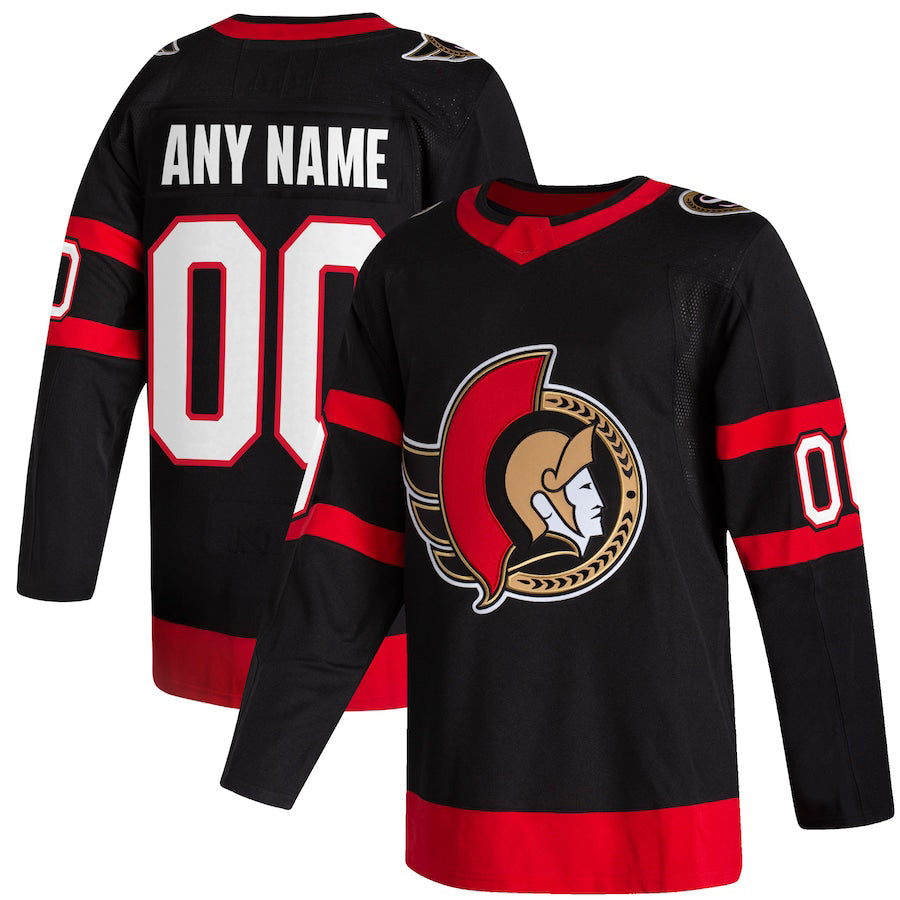 Custom O.Senators  2020-21 Home Authentic Jersey Black Stitched American Hockey Jerseys - Main View