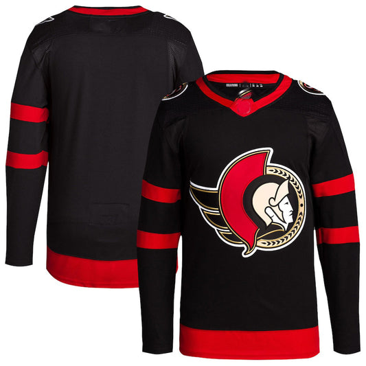 O.Senators Home Primegreen Authentic Pro Blank Jersey  Black Stitched American Hockey Jerseys - Main View