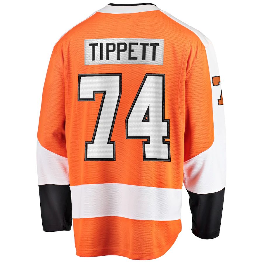 P.Flyers #74 Owen Tippett Fanatics Branded Home Breakaway Player Jersey Orange Stitched American Hockey Jerseys - Main View