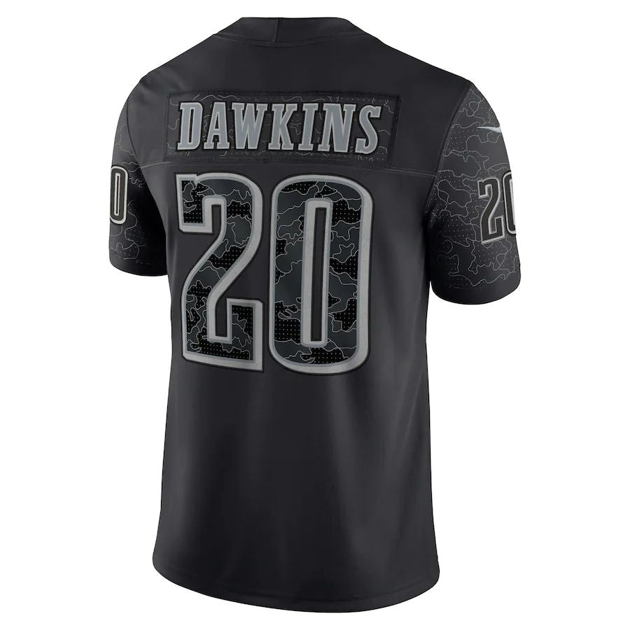 P.Eagles #20 Brian Dawkins Black Retired Player RFLCTV Limited Jersey Stitched American Football Jerseys - Main View