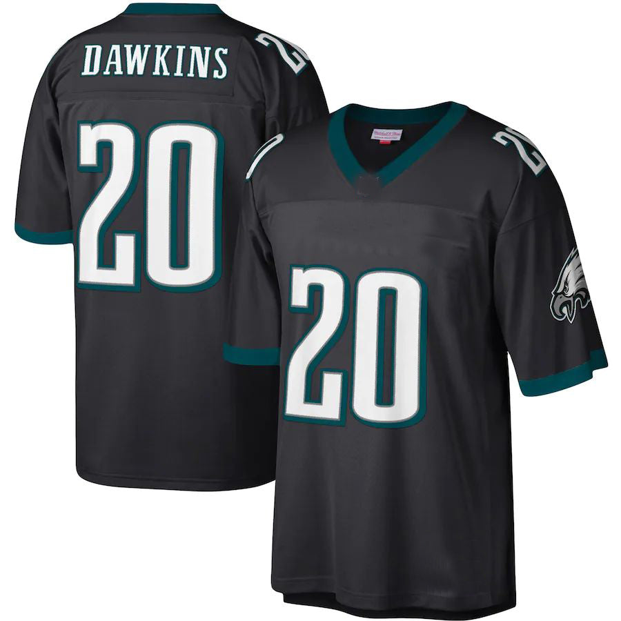P.Eagles #20 Brian Dawkins Mitchell & Ness Black Legacy Replica Jersey Stitched American Football Jerseys - Main View