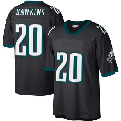 P.Eagles #20 Brian Dawkins Mitchell & Ness Black Legacy Replica Jersey Stitched American Football Jerseys - Main View