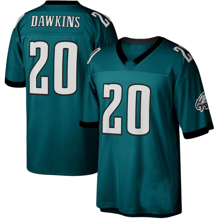 P.Eagles #20 Brian Dawkins Mitchell & Ness Midnight Green 1996 Legacy Replica Jersey Stitched American Football Jerseys - Main View
