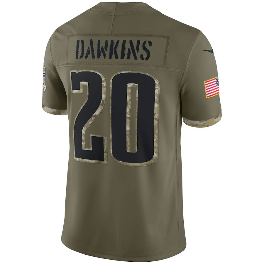 P.Eagles #20 Brian Dawkins Olive 2022 Salute To Service Retired Player Limited Jersey Stitched American Football Jerseys - Main View
