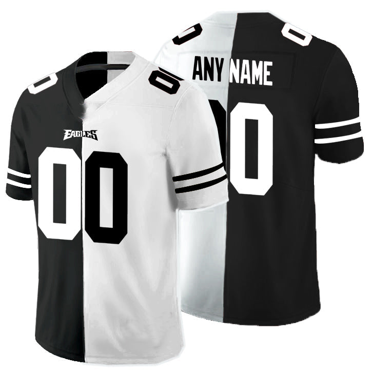 Custom P.Eagles Black And White Split Vapor Untouchable Limited Jersey Stitched American Football Jerseys - Main View