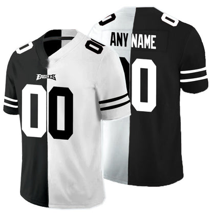 Custom P.Eagles Black And White Split Vapor Untouchable Limited Jersey Stitched American Football Jerseys - Main View
