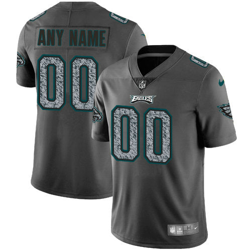 Custom P.Eagles Gray Static Vapor Untouchable Stitched American Football Jerseys - Main View