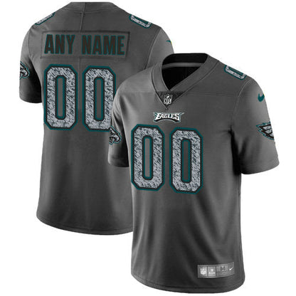 Custom P.Eagles Gray Static Vapor Untouchable Stitched American Football Jerseys - Main View