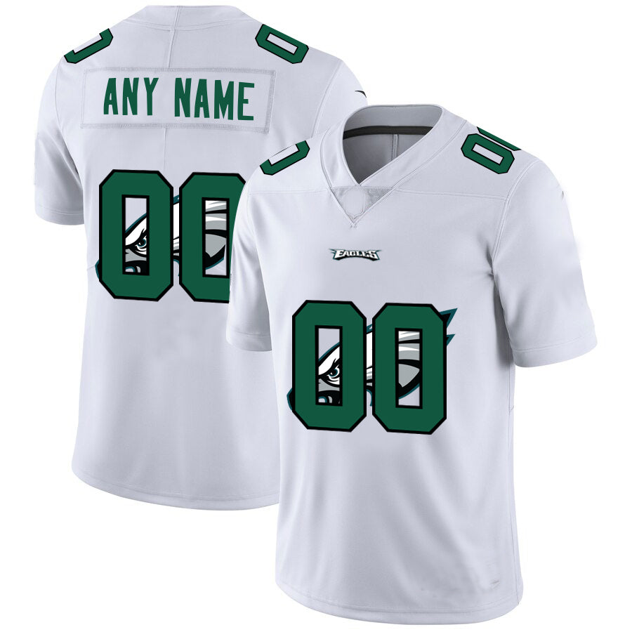Custom P.Eagles White Team Big Logo Vapor Untouchable Limited Jersey Stitched American Football Jerseys - Main View