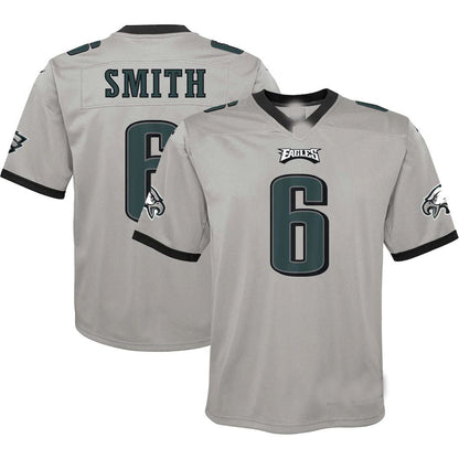P.Eagles #6 DeVonta Smith Silver Inverted Game Jersey Stitched American Football Jerseys - Main View