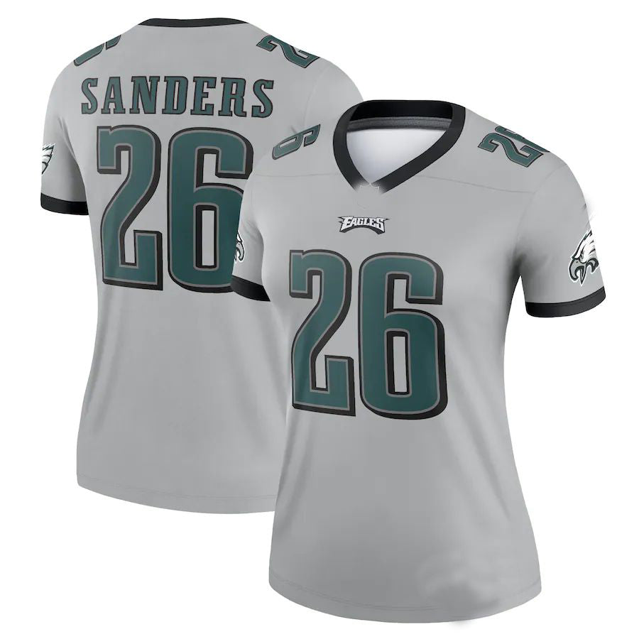 P.Eagles #26 Miles Sanders Silver Inverted Legend Jersey Stitched American Football Jerseys - Main View