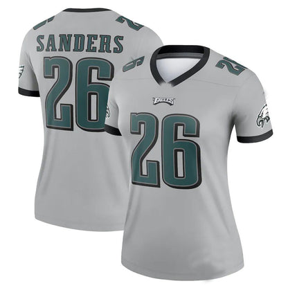 P.Eagles #26 Miles Sanders Silver Inverted Legend Jersey Stitched American Football Jerseys - Main View