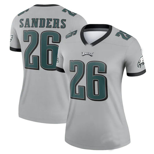 P.Eagles #26 Miles Sanders Silver Inverted Legend Jersey Stitched American Football Jerseys - Main View