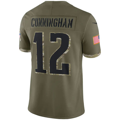 P.Eagles #12 Randall Cunningham Olive 2022 Salute To Service Retired Player Limited Jersey Stitched American Football Jerseys - Main View