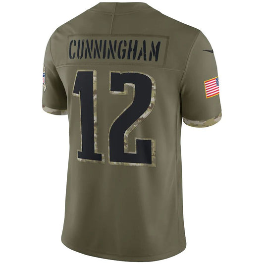 P.Eagles #12 Randall Cunningham Olive 2022 Salute To Service Retired Player Limited Jersey Stitched American Football Jerseys - Main View