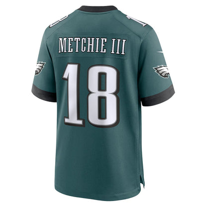 P.Eagles #18 John Metchie III Midnight Green Team Game Stitched American Football Jerseys - Main View