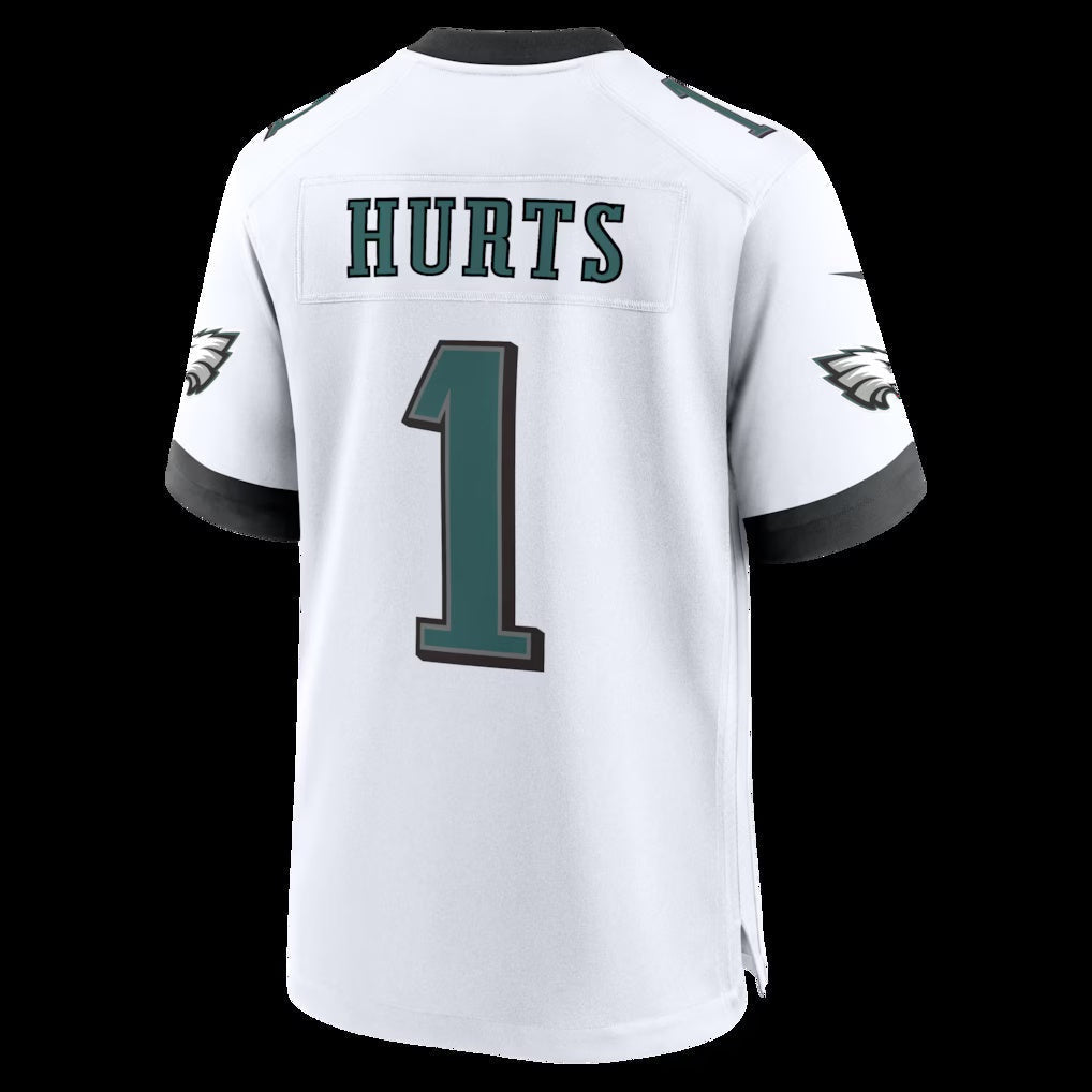 P.Eagles #1 Jalen Hurts White Game Stitched Football American Jersey - Main View