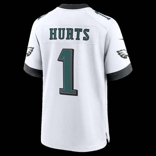 P.Eagles #1 Jalen Hurts White Game Stitched Football American Jersey - Main View