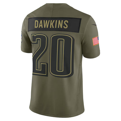 P.Eagles #20 Brian Dawkins Olive 2025 Salute to Service Retired Limited Stitched American Football Jerseys - Main View