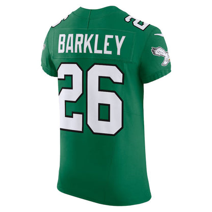 P.Eagles #26 Saquon Barkley Kelly Green Alternate Vapor F.U.S.E. Elite Stitched American Football Jerseys - Main View