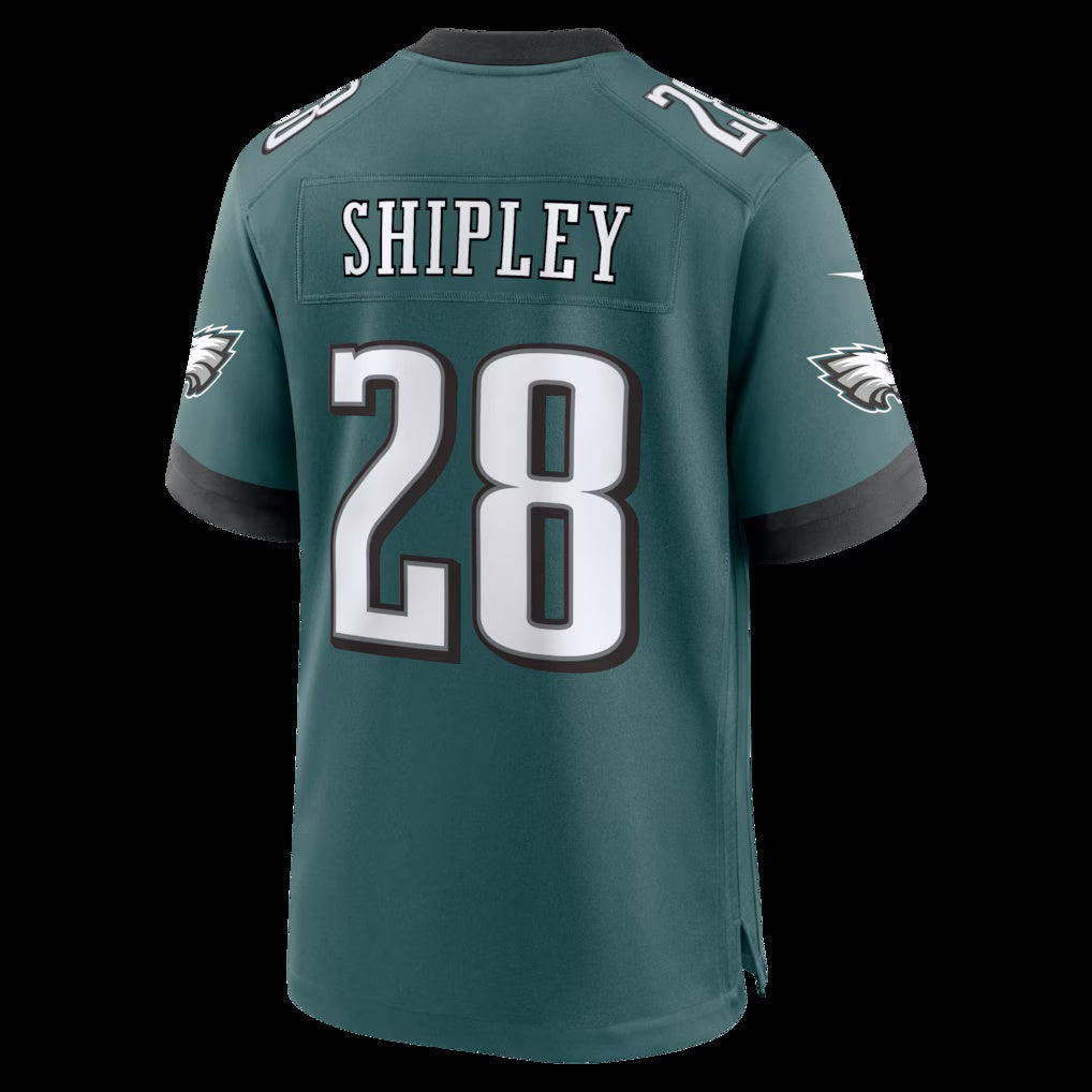 P.Eagles #28 Will Shipley Midnight Green Team Game Stitched Football American Jersey - Main View