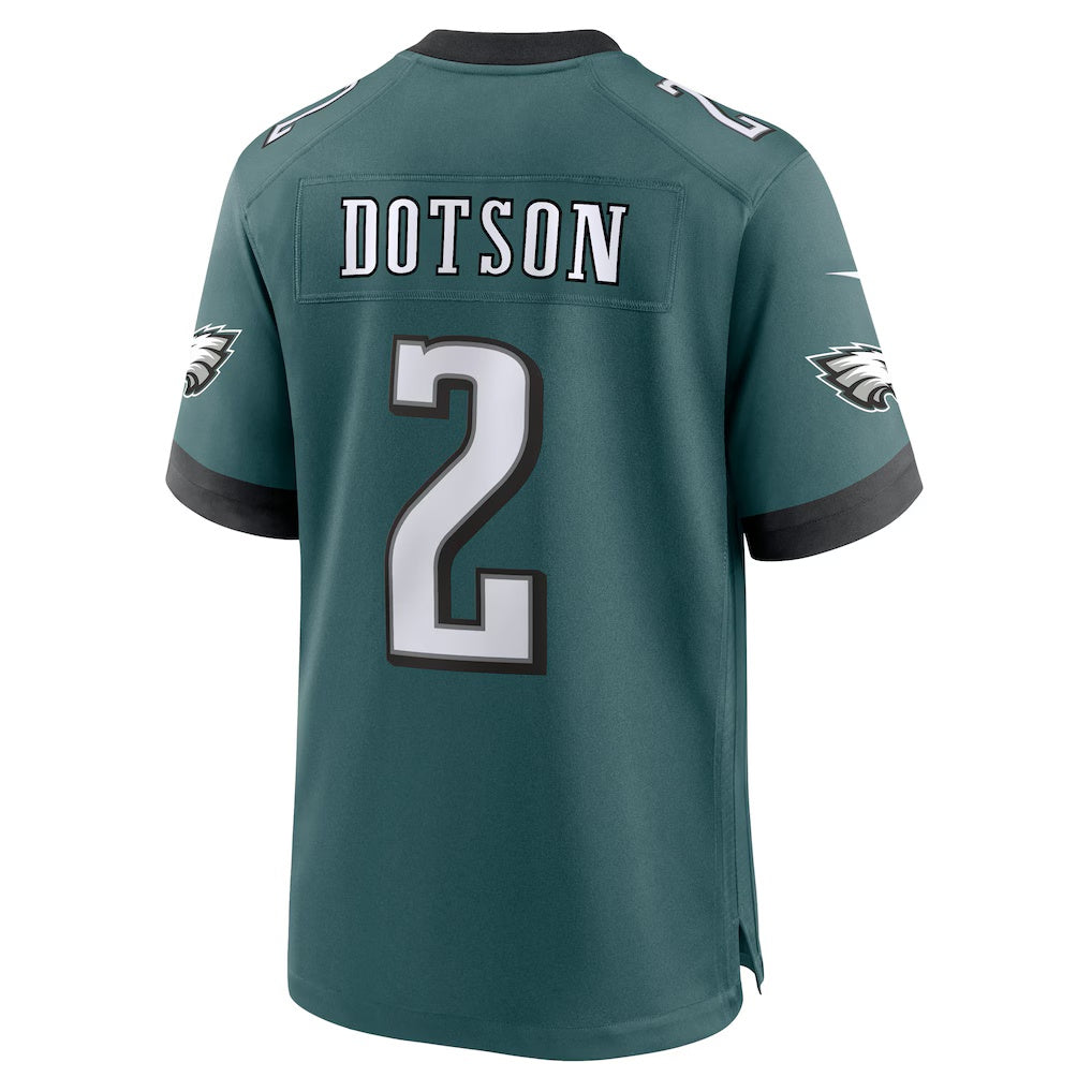 P.Eagles #2 Jahan Dotson Midnight Green Team Game Stitched American Football Jerseys - Main View