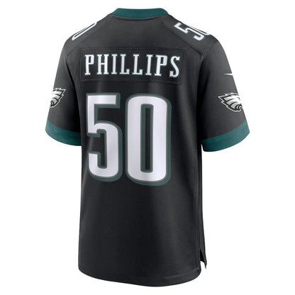 P.Eagles #50 Jaelan Phillips Black Alternate Game Stitched American Football Jerseys - Main View