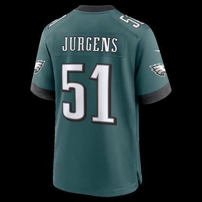 P.Eagles #51 Cam Jurgens Midnight Green Team Game Stitched Football American Jersey - Main View