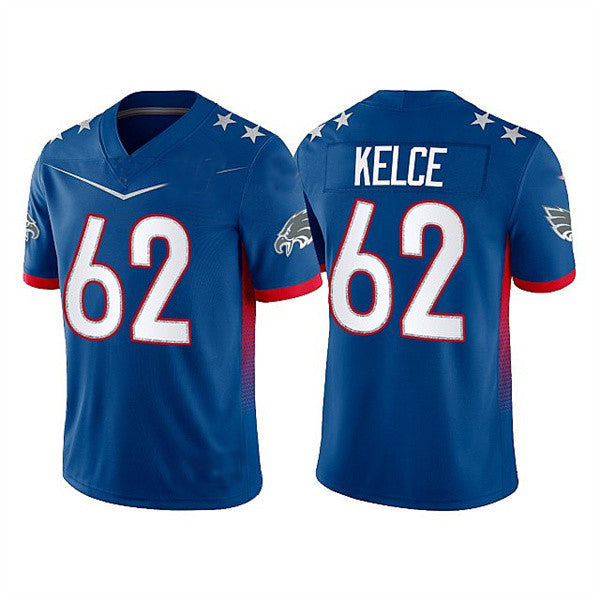 P.Eagles #62 Jason Kelce 2022 Royal Pro Bowl Stitched Jersey American Football Jerseys - Main View