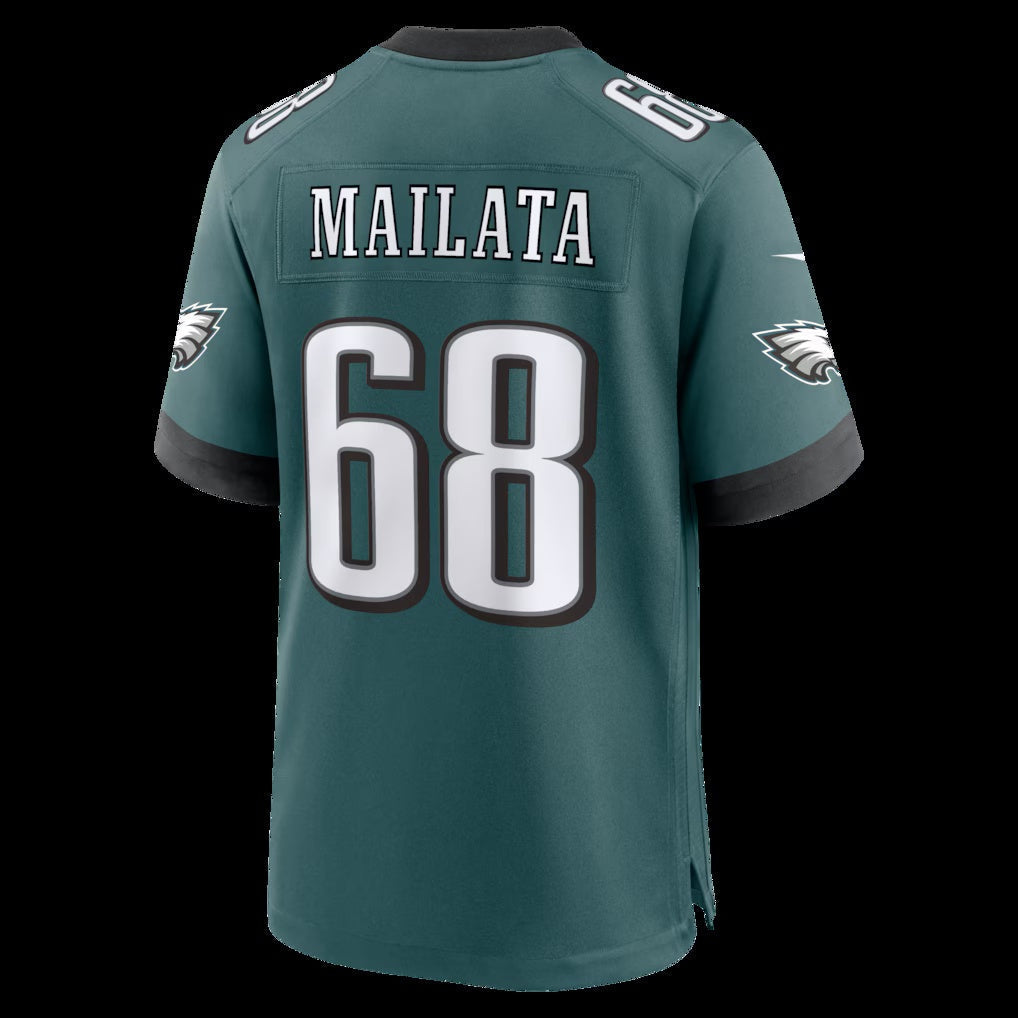 P.Eagles #68 Jordan Mailata Midnight Green Team Game Stitched Football American Jersey - Main View