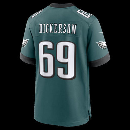 P.Eagles #69 Landon Dickerson Midnight Green Team Game Stitched Football American Jersey - Main View