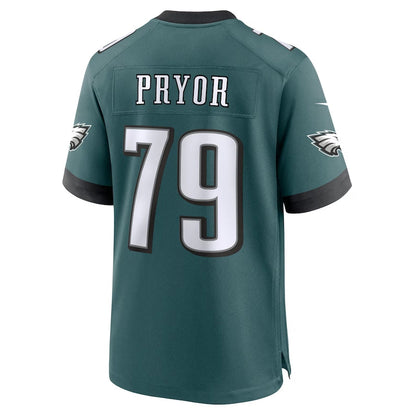 P.Eagles #79 Matt Pryor Midnight Green Team Game American Football Jerseys - Main View