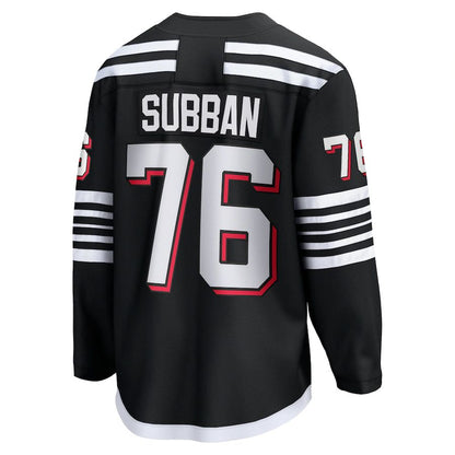 NJ.Devils #76 P.K. Subban Fanatics Branded Alternate Premier Breakaway Player Jersey Black Stitched American Hockey Jerseys - Main View