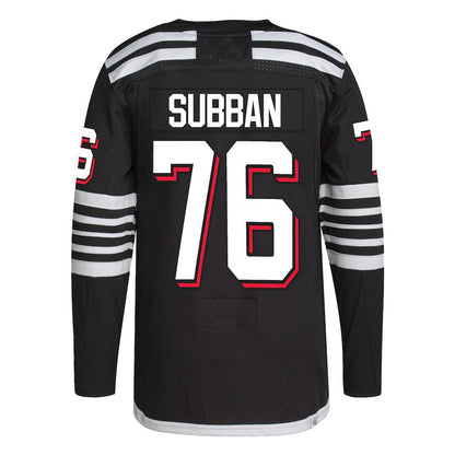 NJ.Devils #76 P.K. Subban 2021-22 Alternate Primegreen Authentic Pro Player Jersey Black Stitched American Hockey Jerseys - Main View