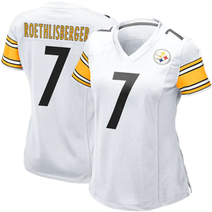 P.Steelers #7 Ben Roethlisberger White Game Jersey Stitched American Football Jerseys - Main View